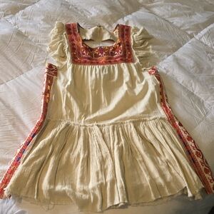 Free People Embroidered Backless Dress Size Small Boho S